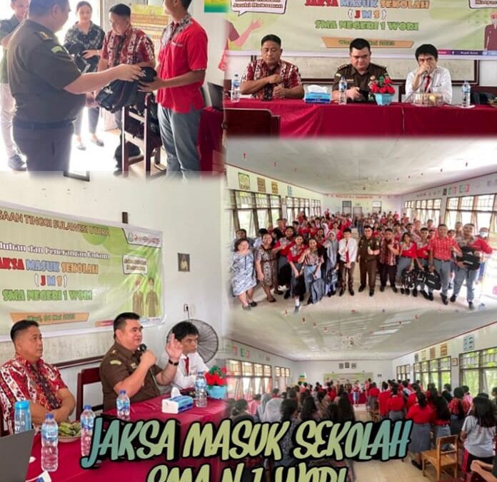 Kejaksaan Tinggi Sulawesi Utara melalui Seksi Penerangan Hukum dan Humas, melaksanakan Penyuluhan dan Penerangan Hukum Jaksa Masuk Sekolah (JMS) di SMA Negeri 1 Wori