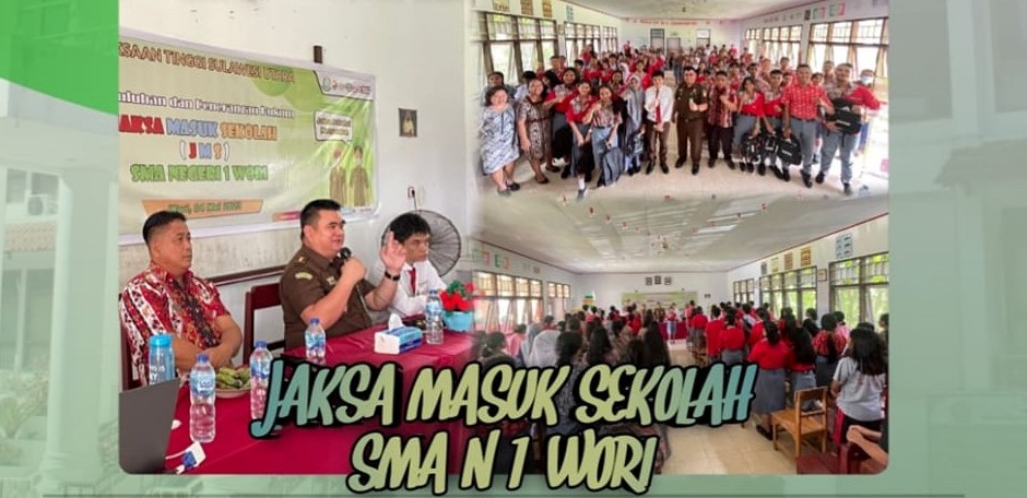 Kejaksaan Tinggi Sulawesi Utara melalui Seksi Penerangan Hukum dan Humas, melaksanakan Penyuluhan dan Penerangan Hukum Jaksa Masuk Sekolah (JMS) di SMA Negeri 1 Wori