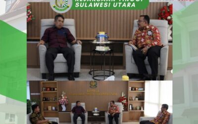 Dr. Andi Muhammad Taufik, SH.,MH.,CGCAE Kepala Kejaksaan Tinggi Sulut menerima Kunjungan Kerja dan Silaturahmi dari Beligan Sembiring Kepala Perwakilan BPK Provinsi Sulut