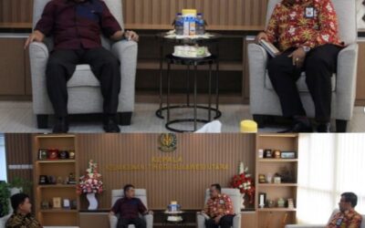 Dr. Andi Muhammad Taufik, SH.,MH.,CGCAE Kepala Kejaksaan Tinggi Sulut menerima Kunjungan Kerja dan Silaturahmi dari Beligan Sembiring Kepala Perwakilan BPK Provinsi Sulut