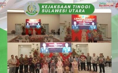 Kepala Kejaksaan Tinggi Sulut Dr. Andi Muhammad Taufik, SH.,MH.,CGCAE menghadiri Pisah Sambut Komandan Resort Militer 131/Santiago dari Brigjen TNI Mukhlis, SAP.,MM, kepada Brigjen TNI Wakhyono, S.Sos.,MIP