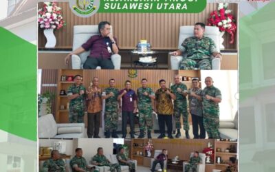 Dr. Andi Muhammad Taufik, SH.,MH.,CGCAE Kepala Kejaksaan Tinggi Sulut menerima Kunjungan Kerja dan Silaturahmi dari Komandan Resort Militer 131/Santiago Manado Brigjen TNI Wakhyono, S.Sos.,MIP bersama Rombongan