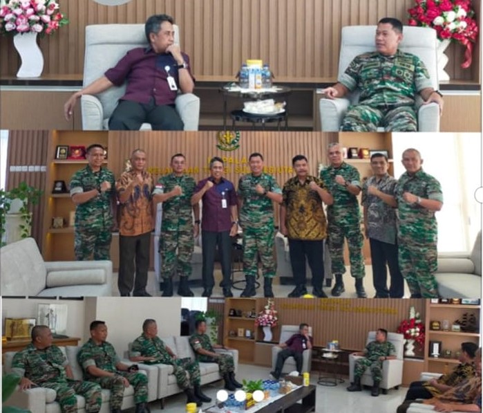 Dr. Andi Muhammad Taufik, SH.,MH.,CGCAE Kepala Kejaksaan Tinggi Sulut menerima Kunjungan Kerja dan Silaturahmi dari Komandan Resort Militer 131/Santiago Manado Brigjen TNI Wakhyono, S.Sos.,MIP bersama Rombongan