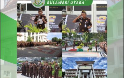 Dr. Andi Muhammad Taufik, SH.,MH.,CGCAE Kepala Kejaksaan Tinggi Sulut memimpin Upacara dalam rangka Peringatan Hari Ulang Tahun Ke-12 Persatuan Jaksa Republik Indonesia