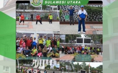 Kepala Kejaksaan Tinggi Sulut Dr. Andi Muhammad Taufik, SH.,MH.,CGCAE mengikuti Senam Pagi bersama seluruh Pegawai Kejati Sulut
