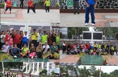 Kepala Kejaksaan Tinggi Sulut Dr. Andi Muhammad Taufik, SH.,MH.,CGCAE mengikuti Senam Pagi bersama seluruh Pegawai Kejati Sulut