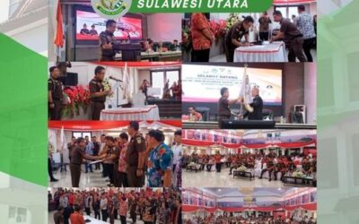 Kepala Kejaksaan Tinggi Sulut Dr. Andi Muhammad Taufik, SH.,MH.,CGCAE bersama Walikota Bitung Ir. Maurits Mantiri, MM melantik Panitia Pelaksana Karate Open Tournament Kajati Sulut Cup Ke-4 dan Piala Tetap Walikota Bitung Tahun 2023