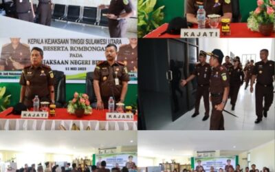Dr. Andi Muhammad Taufik, SH.,MH.,CGCAE Kepala Kejaksaan Tinggi Sulut bersama Jajaran melaksanakan Kunjungan Kerja di Kejaksaan Negeri Bitung
