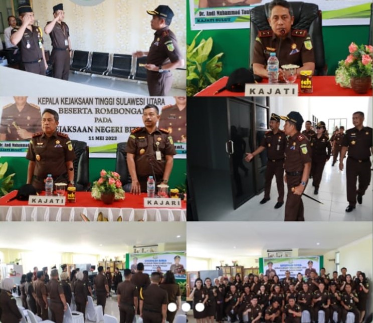 Dr. Andi Muhammad Taufik, SH.,MH.,CGCAE Kepala Kejaksaan Tinggi Sulut bersama Jajaran melaksanakan Kunjungan Kerja di Kejaksaan Negeri Bitung
