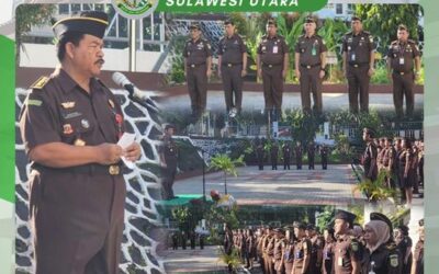 Asisten Tindak Pidana Khusus Hartono, SH.,MH memimpin apel kerja pagi yang diadakan setiap Hari Senin