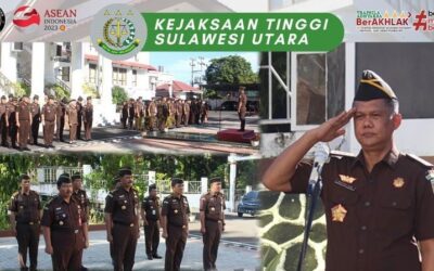 Asisten Intelijen Marthen Tandi, SH.,MH., memimpin apel kerja pagi yang diadakan setiap Hari Senin