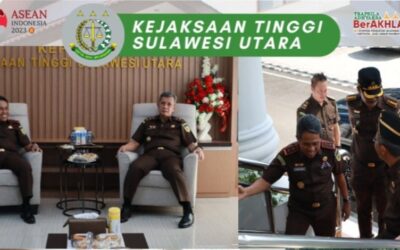  Dr. Andi Muhammad Taufik, SH.,MH.,CGCAE selaku Kepala Kejaksaan Tinggi Sulut menerima Kunjungan Kerja dari Inpsektur Keuangan pada Jaksa Agung Muda Bidang Pengawasan Tedjolekmono, SH.,MH bersama Tim