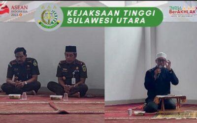 Dr. Andi Muhammad Taufik, SH.,MH.,CGCAE Kepala Kejaksaan Tinggi Sulut mengikuti Ceramah Dan Kajian Ilmu Agama Islam yang di Pimpin oleh Ustadz Muh. Ruslan Essa
