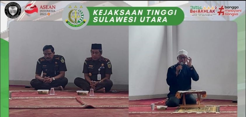 Dr. Andi Muhammad Taufik, SH.,MH.,CGCAE Kepala Kejaksaan Tinggi Sulut mengikuti Ceramah Dan Kajian Ilmu Agama Islam yang di Pimpin oleh Ustadz Muh. Ruslan Essa