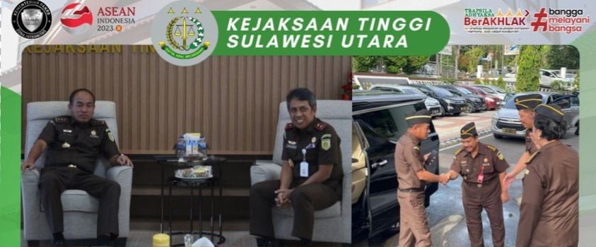 Dr. Andi Muhammad Taufik, SH.MH. CGCAE Kepala Kejaksaan Tinggi Sulut menerima Kunjungan Kerja Jaksa Agung Muda Bidang Intelijen Kejaksaan RI Dr. Amir Yanto, SH.,MH bersama Tim