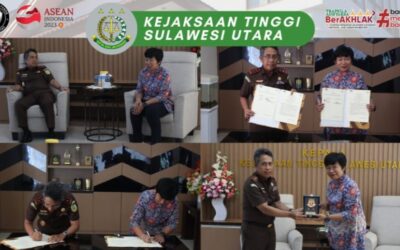 Dr. Andi Muhammad Taufik, SH.,MH.,CGCAEA selaku Kepala Kejaksaan Tinggi Sulut bersama Diana Rosa Direktur Utama PT. Industri Kapal Indonesia menandatangani Memorandum of Understanding (MOU) antara Kejaksaan Tinggi Sulut dengan PT. industri Kapal Indonesia