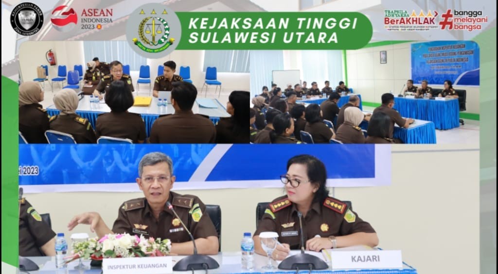 Inspektur Keuangan pada Jaksa Agung Muda Pengawasan Tedjolekmono, SH.,MH di dampingi Asisten Pengawasan Kejaksaan Tinggi Sulut Fatkhuri, SH dan Tim Inspeksi melaksanakan Inspeksi Khusus Keuangan pada Kejaksaan Negeri Manado