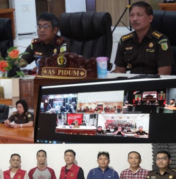 Dr. Andi Muhammad Taufik, SH.,MH.,CGCAE Kepala Kejaksaan Tinggi Sulut di dampingi Asisten Tindak Pidana Umum Jeffry Maukar, SH.,MH, Koordinator Anthoni Nainggolan, SH.,MH beserta Para Kasi Bidang Tindak Pidana Umum melaksanakan ekspose perkara Restorative Justice (RJ)