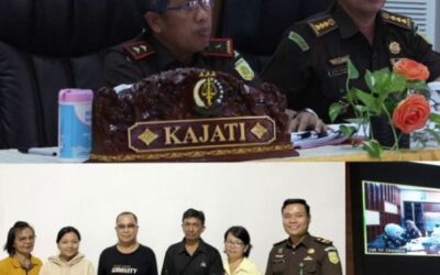 Dr. Andi Muhammad Taufik, SH.,MH.,CGCAE Kepala Kejaksaan Tinggi Sulut di dampingi Asisten Tindak Pidana Umum Jeffry Maukar, SH.,MH, Koordinator Anthoni Nainggolan, SH.,MH beserta Para Kasi Bidang Tindak Pidana Umum melaksanakan ekspose perkara Restorative Justice (RJ)