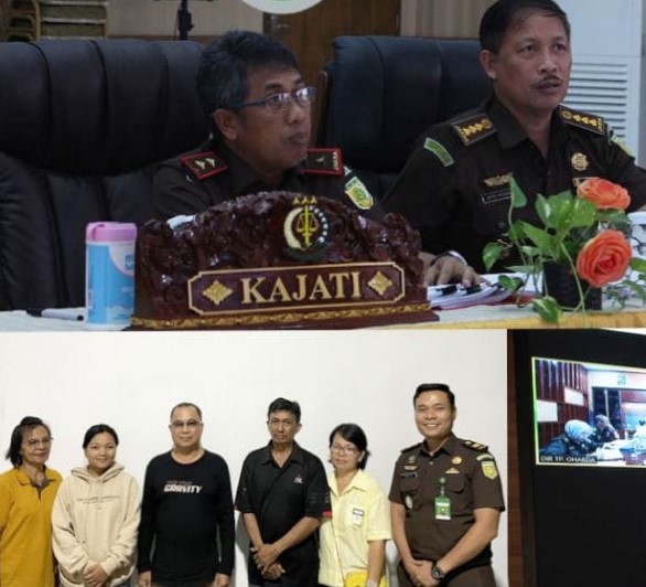 Dr. Andi Muhammad Taufik, SH.,MH.,CGCAE Kepala Kejaksaan Tinggi Sulut di dampingi Asisten Tindak Pidana Umum Jeffry Maukar, SH.,MH, Koordinator Anthoni Nainggolan, SH.,MH beserta Para Kasi Bidang Tindak Pidana Umum melaksanakan ekspose perkara Restorative Justice (RJ)