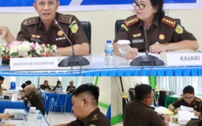 Inspektur Keuangan pada Jaksa Agung Muda Pengawasan Tedjolekmono, SH.,MH di dampingi Asisten Pengawasan Kejaksaan Tinggi Sulut Fatkhuri, SH dan Tim Inspeksi melaksanakan Inspeksi Khusus Keuangan pada Kejaksaan Negeri Manado