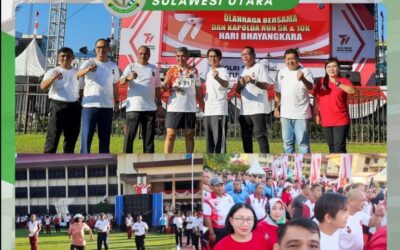 Asisten Tindak Pidana Militer Elly Sumampouw, SH mewakili Kajati Sulut Mengikuti Olahraga Bersama Dalam Rangka Memperingati Hari Bhayangkara Ke-77 Tahun 2023
