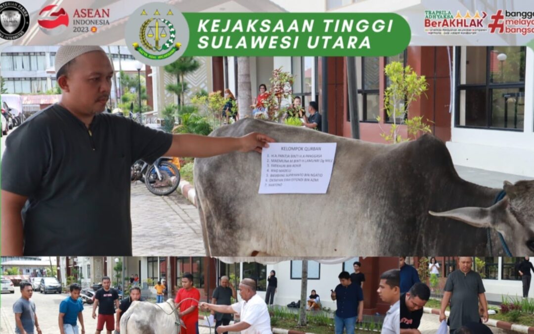 Kejaksaan Tinggi Sulut melaksanakan Penyembelihan Hewan Qurban hasil pengumpulan Kelompok Qurban pegawai Kejati Sulut