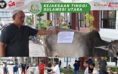 Kejaksaan Tinggi Sulut melaksanakan Penyembelihan Hewan Qurban hasil pengumpulan Kelompok Qurban pegawai Kejati Sulut