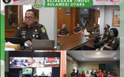 Wakil Kepala Kejaksaan Tinggi Sulut, Sila Pulungan Wakil Kepala Kejaksaan Tinggi Sulut di dampingi Asisten Tindak Pidana Umum Jeffry Paultje Maukar, SH.,MH, beserta Para Kasi Bidang Tindak Pidana Umum melaksanakan ekspose perkara Restorative Justice (RJ)