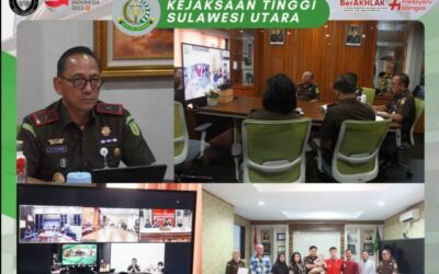 Wakil Kepala Kejaksaan Tinggi Sulut di dampingi Asisten Tindak Pidana Umum Jeffry Paultje Maukar, SH.,MH, beserta Para Kasi Bidang Tindak Pidana Umum melaksanakan ekspose perkara Restorative Justice (RJ)