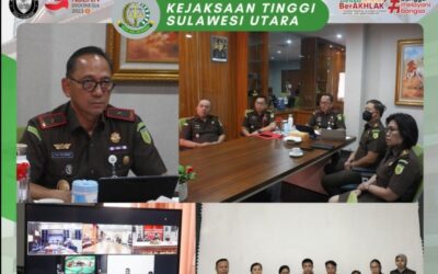 Wakil Kepala Kejaksaan Tinggi Sulut, Sila Pulungan Wakil Kepala Kejaksaan Tinggi Sulut di dampingi Asisten Tindak Pidana Umum Jeffry Paultje Maukar, SH.,MH, beserta Para Kasi Bidang Tindak Pidana Umum melaksanakan ekspose perkara Restorative Justice (RJ)
