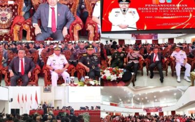 Dr. Andi Muhammad Taufik, SH.,MH.,CGCAE selaku Kepala Kejaksaan Tinggi Sulut menghadiri Penganugerahan gelar Doktor Honoris Causa Bidang Ilmu Manajemen oleh Universitas Samratulangi kepada Gubernur Sulut Prof. (HC). Olly Dondokambey, SE