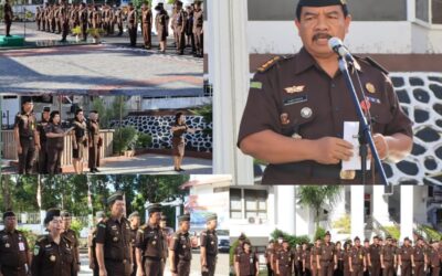 Asisten Tindak Pidana Khusus Hartono, SH., MH., bertindak selaku penerima Apel Kerja yang diikuti oleh Pegawai Kejaksaan Tinggi Sulawesi Utara
