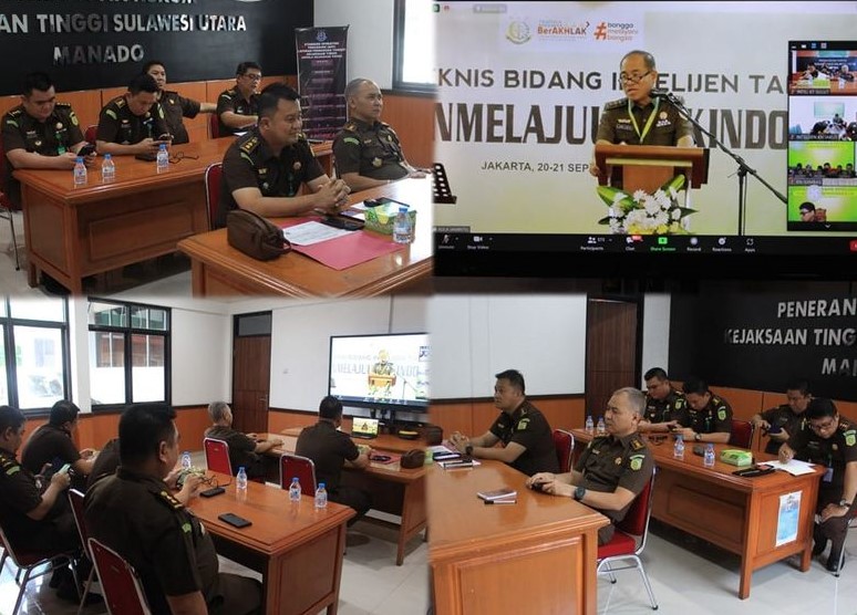 Plh. Asisten Intelijen Oikurnia Zega, SH.MH, Koordinator Fik Fik.Zulrofik, SH.,MH beserta para Kasi Bidang Intelijen mengikuti Rapat Kerja Teknis Bidang Intelijen Kejaksaan RI Tahun 2023