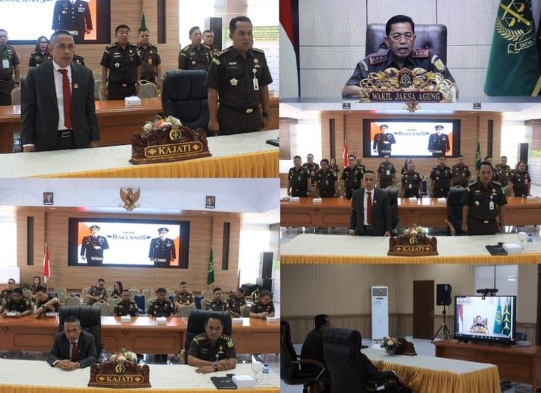 Dr. Andi Muhammad Taufik, SH.,MH.,CGCAE Kepala Kejaksaan Tinggi Sulut mengikuti Penutupan Rapat Kerja Teknis Bidang/Badan Diklat Kejaksaan Agung RI Tahun 2023