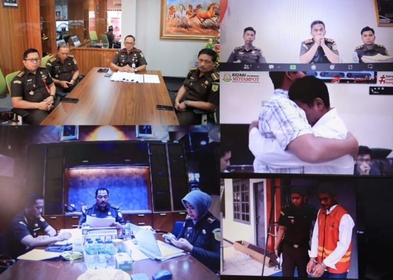 Sila Pulungan selaku Wakil Kepala Kejaksaan Tinggi Sulut di dampingi Asisten Tindak Pidana Umum Jeffry Paultje Maukar, SH.,MH beserta Para Kasi Bidang Tindak Pidana Umum melaksanakan ekspose perkara Restorative Justice