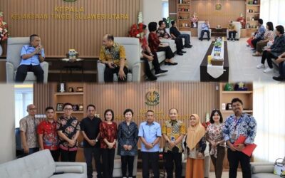 Dr. Andi Muhammad Taufik, SH.,MH.,CGCAE Selaku Kepala Kejaksaan Tinggi Sulut menerima kunjungan kerja dan silaturahmi dari GM Wilayah Telkom Sulutmalut Sri Widodo, ST bersama rombongan