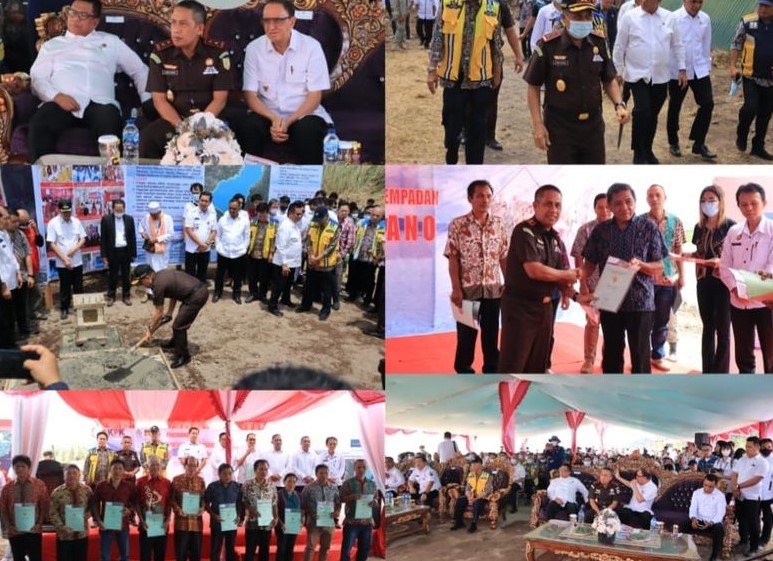 Dr. Andi Muhammad Taufik, SH.MH. CGCAE selaku Kepala Kejaksaan Tinggi Sulut menghadiri kegiatan Pencanangan Pemasangan Patok Batas Sempadan Danau Tondano dan pembagian sertifikat tanah kepada masyarakat di Kabupaten Minahasa