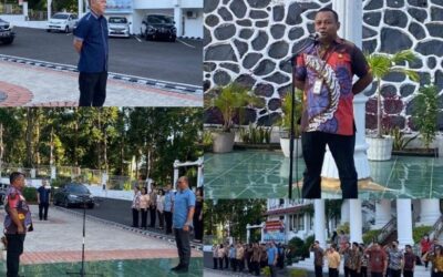 Lapangan Kantor Kejaksaan Tinggi Sulawesi Utara dilaksanakan Apel Kerja Sore