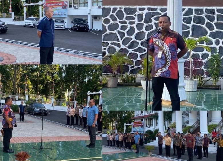 Lapangan Kantor Kejaksaan Tinggi Sulawesi Utara dilaksanakan Apel Kerja Sore