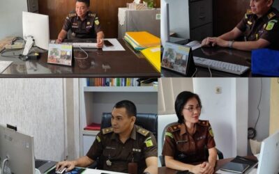 Koordinator Edmond Purba, SH.,MH selaku Plh. Asisten Pembinaan beserta para Kasubag Bidang Pembinaan mengikuti Rapat Kerja Teknis Bidang Pembinaan Kejaksaan RI Tahun 2023