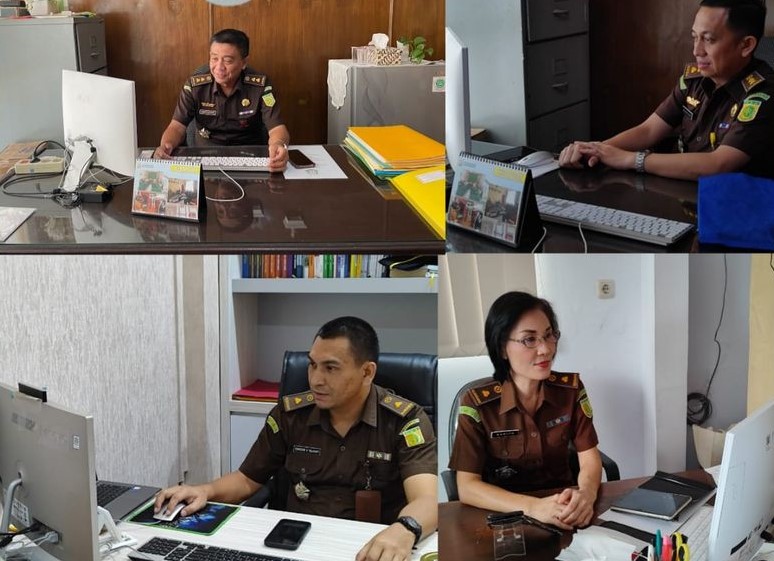 Koordinator Edmond Purba, SH.,MH selaku Plh. Asisten Pembinaan beserta para Kasubag Bidang Pembinaan mengikuti Rapat Kerja Teknis Bidang Pembinaan Kejaksaan RI Tahun 2023