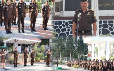 Asisten Tindak Pidana Umum Jeffry P. Maukar, SH., MH., bertindak selaku penerima Apel Kerja Senin Pagi
