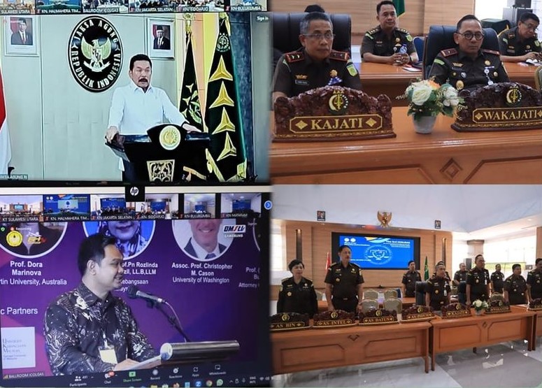 Kepala Kejaksaan Tinggi Sulut Dr. Andi Muhammad Taufik, SH.,MH.,CGCAE di dampingi Wakil Kepala Kejaksaan Tinggi Sulut Sila Pulungan mengikuti kegiatan “The 3rd International Conference of Law, Governance and Social Justice” Fakultas Hukum Universitas Jenderal Soedirman