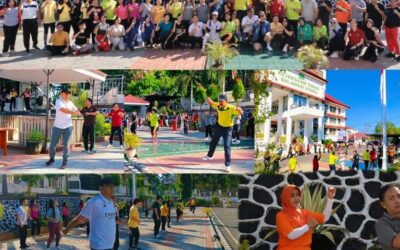 Wakil Kepala Kejaksaan Tinggi Sulawesi Utara Sila Pulungan mengikuti senam pagi bersama Pegawai Kejati Sulut