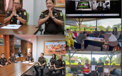 Sila Pulungan selaku Wakil Kepala Kejaksaan Tinggi Sulut di dampingi Asisten Tindak Pidana Umum Jeffry Paultje Maukar, SH.,MH beserta Para Kasi Bidang Tindak Pidana Umum melaksanakan ekspose perkara Restorative Justice (RJ)