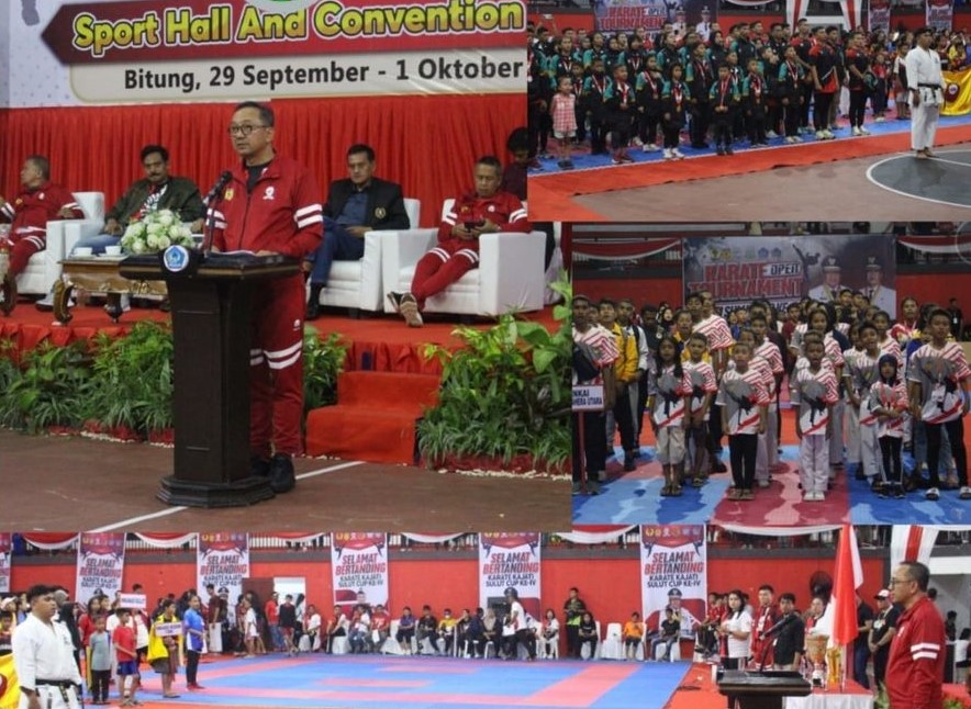 Wakil Kepala Kejaksaan Tinggi Sulut Sila Pulungan yang juga selaku Wakil Ketua Pengurus Karate-do Gojukai Indonesia Komda Sulut menutup secara resmi kegiatan Karate Open Tournament Kajati Sulut Cup Ke-IV Tahun 2023