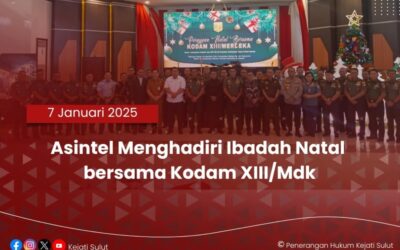 ASINTEL MENGIKUTI IBADAH NATAL BERSAMA KODAM XIII/MDK
