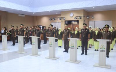 KAJATI SULUT MELANTIK DAN MENGAMBIL SUMPAH JABATAN WAKAJATI SULUT DAN PEJABAT ESELON III DI WILAYAH KEJAKSAAN TINGGI SULAWESI UTARA